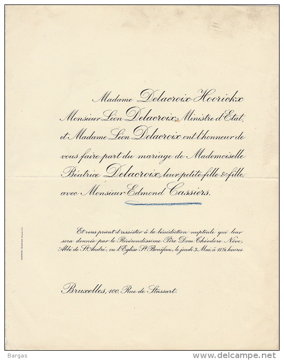 Delacroix Hoorickx Edmond Cassiers - Hochzeit