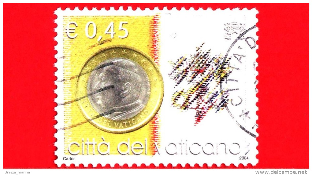 VATICANO  - 2004 - Usato - Moneta Europea - 0,45 € • Vaticano - Used Stamps