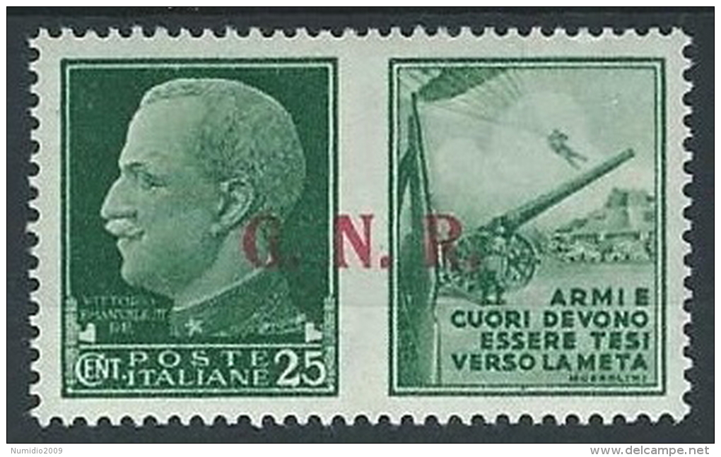 1944 RSI PROPAGANDA DI GUERRA 25 CENT BRESCIA III TIPO MH * - ED832-2 - Propaganda Di Guerra