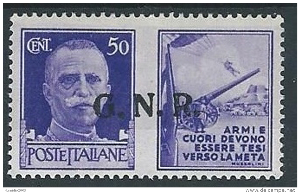 1944 RSI PROPAGANDA DI GUERRA 50 CENT VERONA MH * - ED833 - Propagande De Guerre