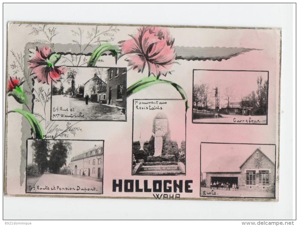 Hollogne - Waha - Lez Liege - Ecole - Carrefour - Grand Route Et Pension Dupont - Gd Rue Et Maison Wautiche ( 1947 ) - Grace-Hollogne