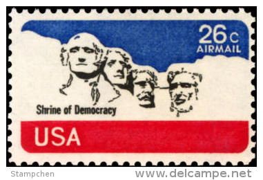 1974 USA Air Mail Stamp Mt. Rushmore National Memorial Sc#c88 Post Famous President Sculpture Washington Lincoln Rooseve - George Washington