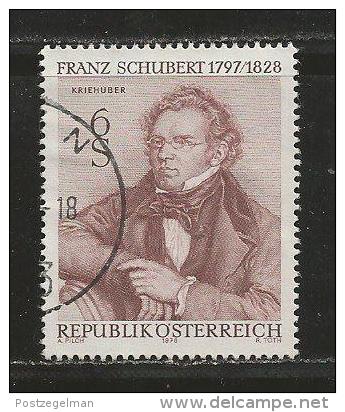 AUSTRIA, 1978, Cancelled Stamp(s), Schubert, MI Nr. 1590, #4142 - Used Stamps