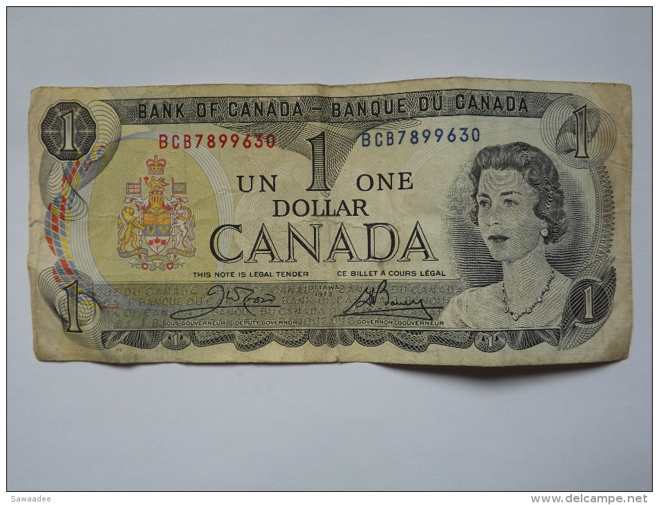 BILLET CANADA - P.85 (voir Signatures) - 1973 - 1 DOLLAR - REINE ELISABETH II - PARLEMENT - RIVIERE OTTAWA - Canada