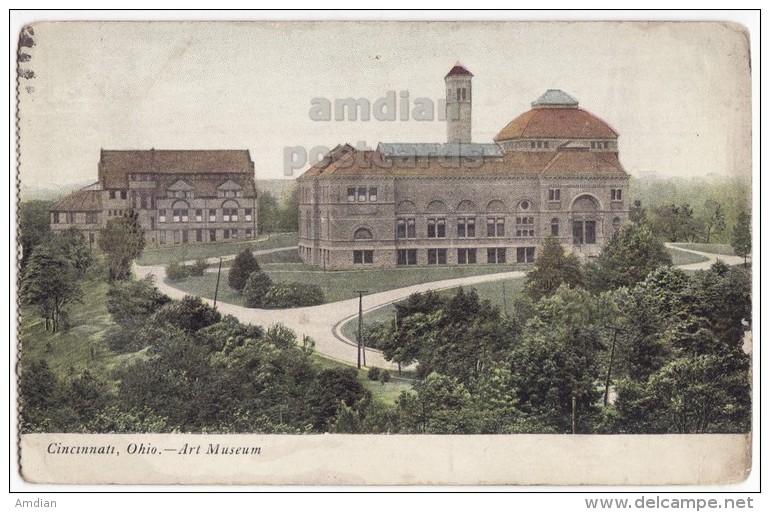 CINCINNATI OHIO, EDEN PARK, ART MUSEUM BUILDINGS 1910s Vintage Ohio Postcard  - City View - Cincinnati