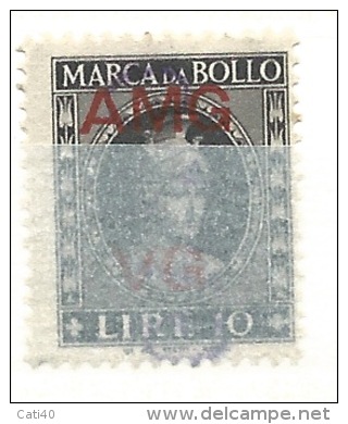 MARCA DA BOLLO REVENUE - TRIESTE AMG VG - LIRE 10 - Fiscali