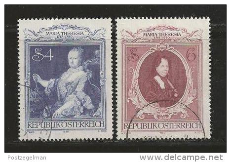 AUSTRIA, 1980, Cancelled Stamp(s), Maria Theresia  , MI Nrs 1639-1640 #4376-4149 2 Values Only - Used Stamps