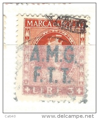 MARCA DA BOLLO REVENUE - TRIESTE AMG FTT  - LIRE 3 - Revenue Stamps