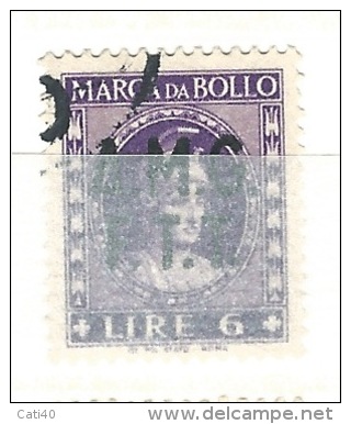 MARCA DA BOLLO REVENUE - TRIESTE AMG FTT  - LIRE 6 - Fiscale Zegels