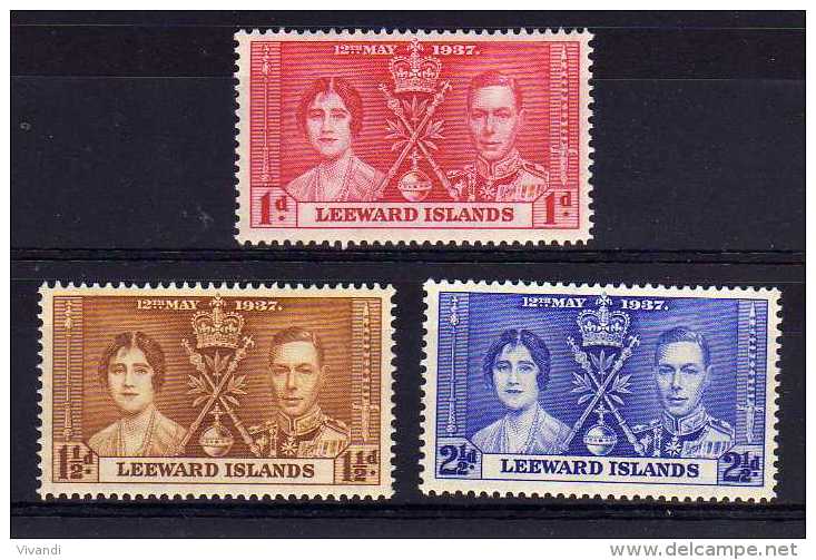 Leeward Islands - 1937 - GVI Coronation - MH - Leeward  Islands