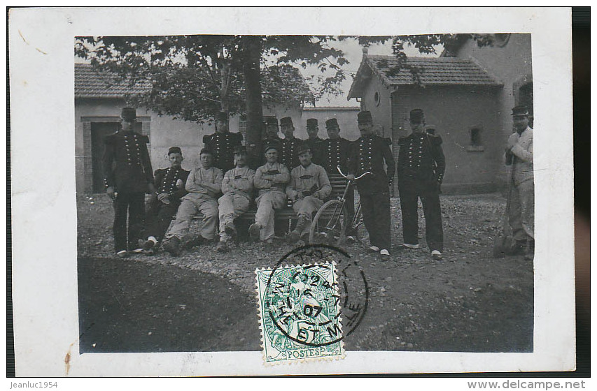 TOUL 1907 CP PHOTO MILITAIRES DE ASNIERES EN MONTAGNE LE 21 - Toul