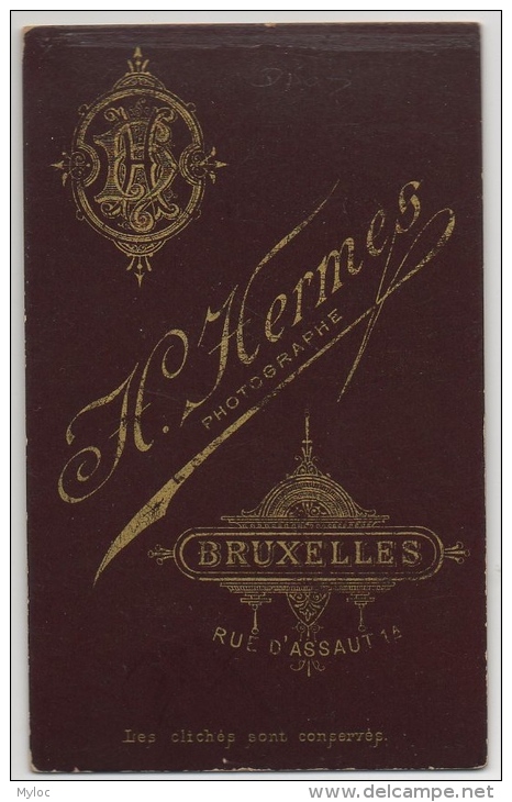 Photo. CDV. Homme Moustachu. Foto Hermes. Bruxelles. - Anciennes (Av. 1900)