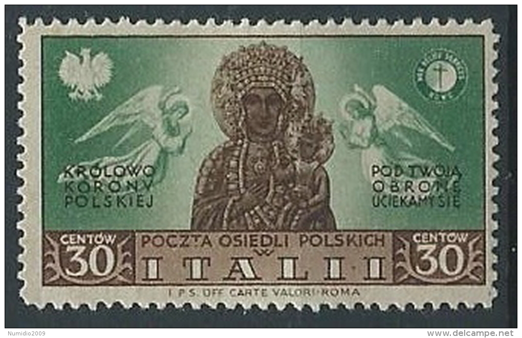 1946 CORPO POLACCO SOCCORSO DI GUERRA 30 CENT MH * - ED848-2 - 1946-47 Zeitraum Corpo Polacco