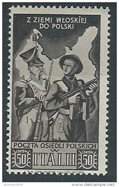 1946 CORPO POLACCO SOCCORSO DI GUERRA 50 CENT MH * - ED847-2 - 1946-47 Zeitraum Corpo Polacco