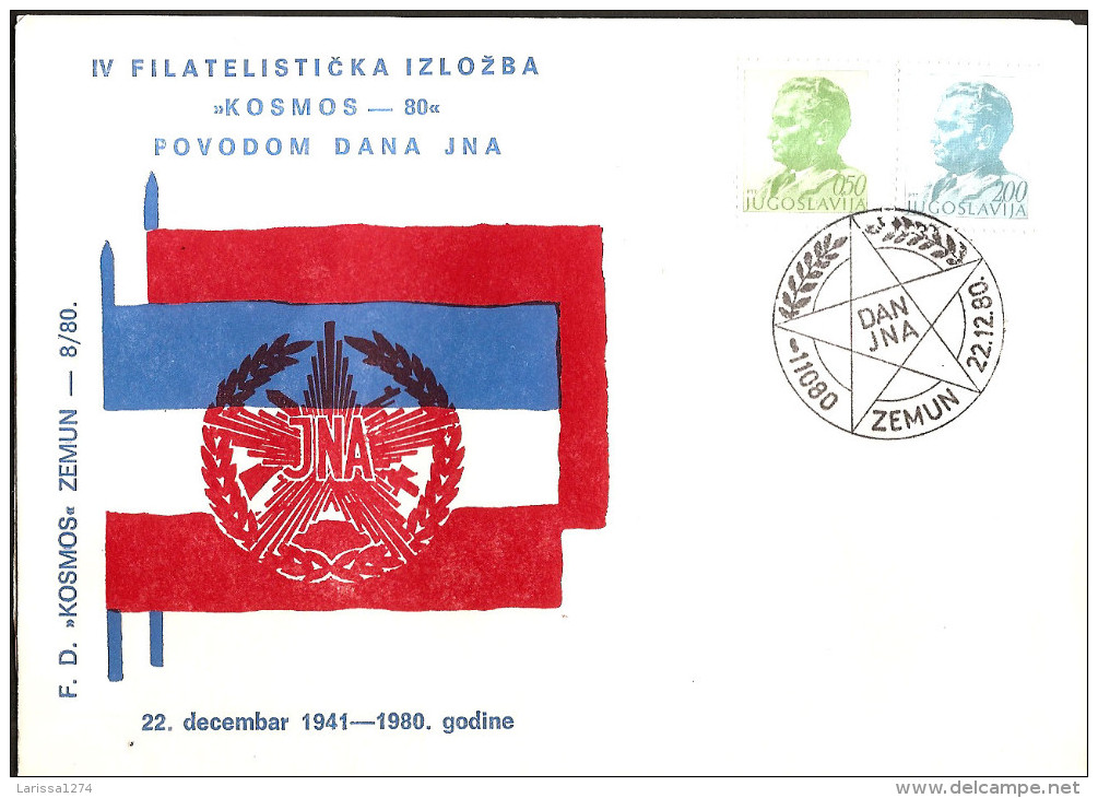 108.YUGOSLAVIA 1980 Day Of JNA Cover - Lettres & Documents