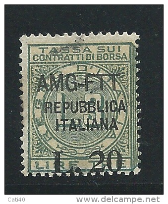 MARCA DA BOLLO REVENUE - TRIESTE AMG FTT  - CONTRATTI DI BORSA L. 20 - Revenue Stamps