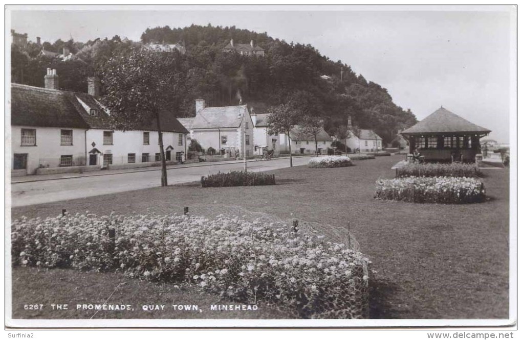 SOMERSET - MINEHEAD -  THE PROMENADE, QUAY TOWN RP  Som375 - Minehead