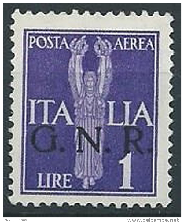 1944 RSI GNR VERONA POSTA AEREA 1 LIRA MNH ** - ED856-4 - Poste Aérienne