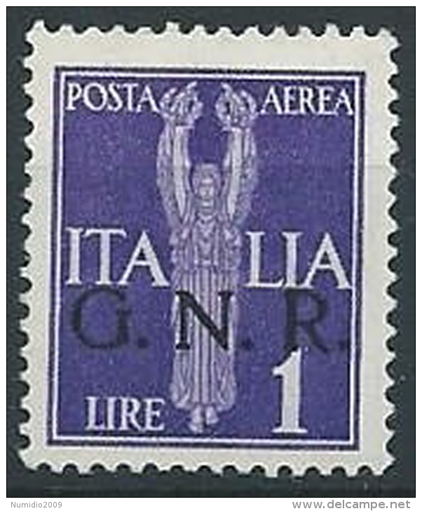 1944 RSI GNR VERONA POSTA AEREA 1 LIRA MNH ** - ED856-4 - Correo Aéreo