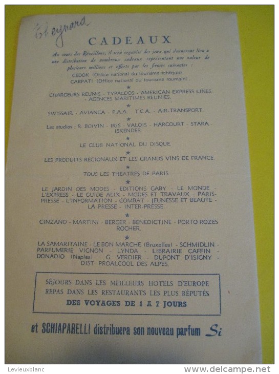 Menu / Réveillon  Traditionnel De Noël/ Compagnie Française De Tourisme /Paris/ 1957   MENU41 - Menus