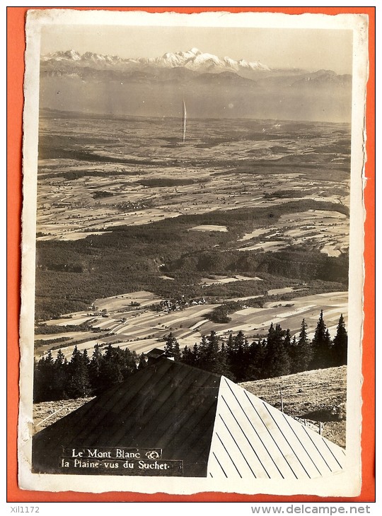 AFY-26 Suchet, Commune De Rances, Vue Sur La Plaine Et Sur Le Mont-Blanc. Grand Format, Cachet Militaire, Pour Ste-Croix - Rances