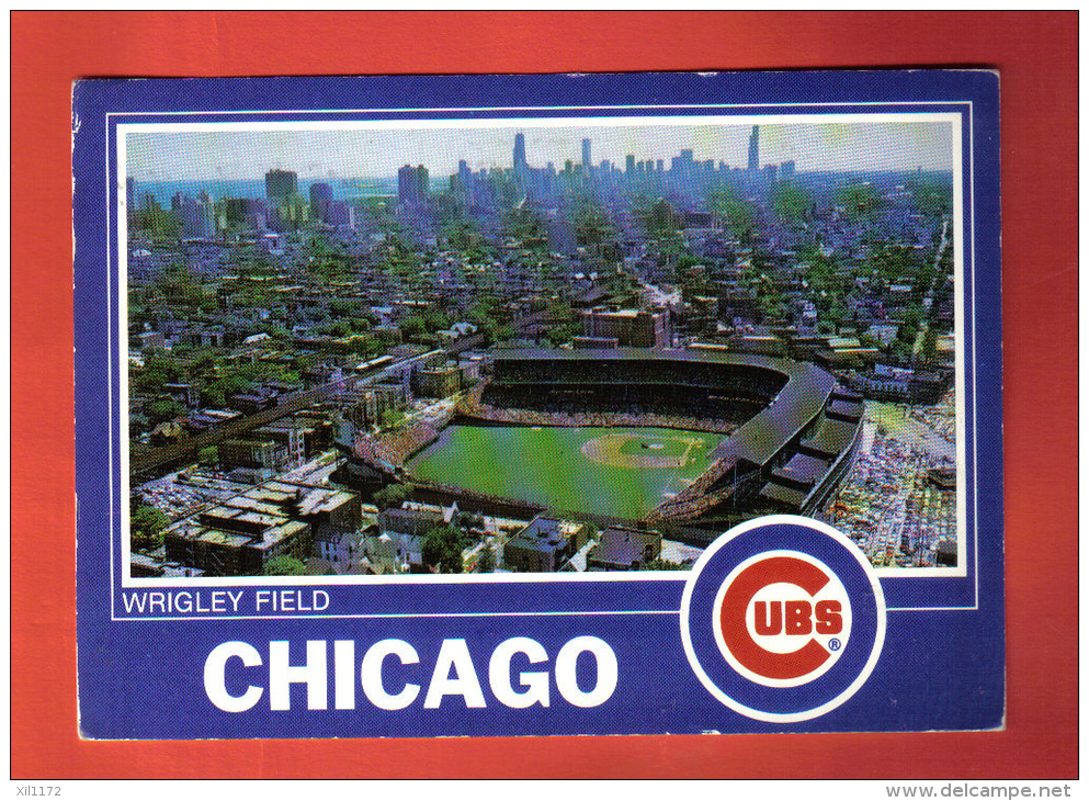 JFU-16 Wrigley Fields  Chicago Cubs, Football, Soccer. Baseball. Postally Used In 1988 To Zürich - Honkbal
