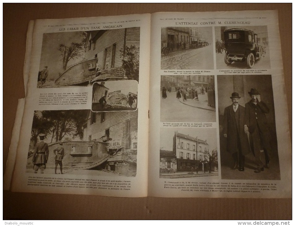 1919 LPDF:Vols des allemands en France et Belgique;FANIONS LPLF;Tagoust;Djemila;Trans-pétrole-guerre;PETAIN ;Munitions?