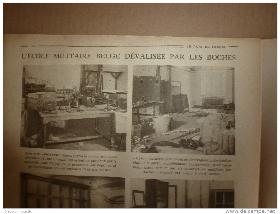 1919 LPDF:Vols des allemands en France et Belgique;FANIONS LPLF;Tagoust;Djemila;Trans-pétrole-guerre;PETAIN ;Munitions?