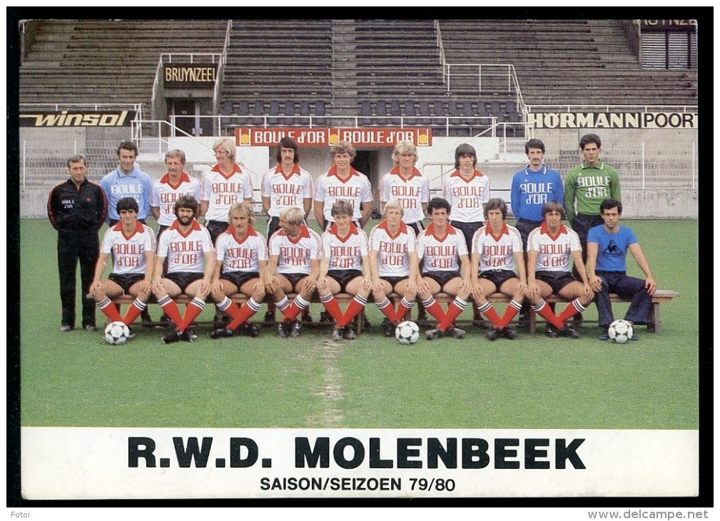 PHOTO POSTCARD SAISON 1979 1980 R.W.D. MOLENBEEK BELGIQUE TEAM BELGIUM SOCCER FOOTBALL FUTEBOL - Calcio