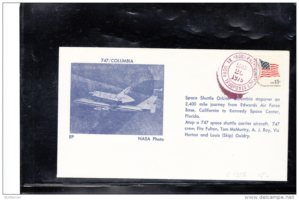 SPACE -   USA -  1979 - 747/COLUMBIA  COVER  WITH  MAR 20    POSTMARK - United States