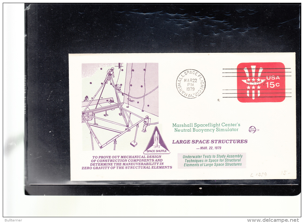 SPACE -   USA -  1979 - SHUTTLER LARGE STRUCTURES   COVER   WITH MARSHALL SPACE CENTRE  POSTMARK - United States