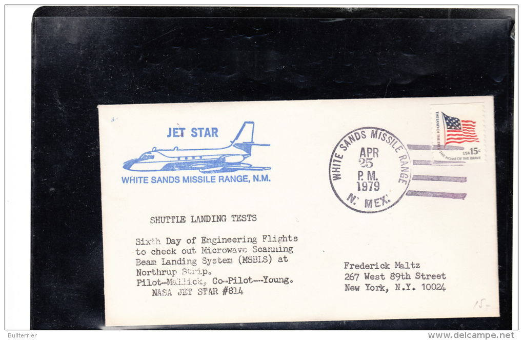 SPACE -   USA -  1979 - JET START LANDING TETS COVER   WITH  LARGE WHITE SANDS  25 APR POSTMARK - United States