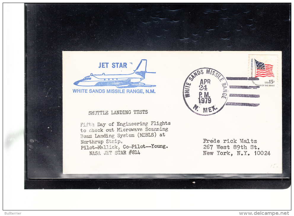 SPACE -   USA -  1979 - JET START LANDING TETS COVER   WITH  LARGE WHITE SANDS  24 APR POSTMARK - United States