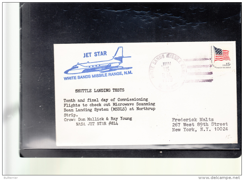 SPACE -   USA -  1979 - JET STAR LANDING TETS COVER   WITH  LARGE WHITE SANDS  15 JUN  POSTMARK - United States