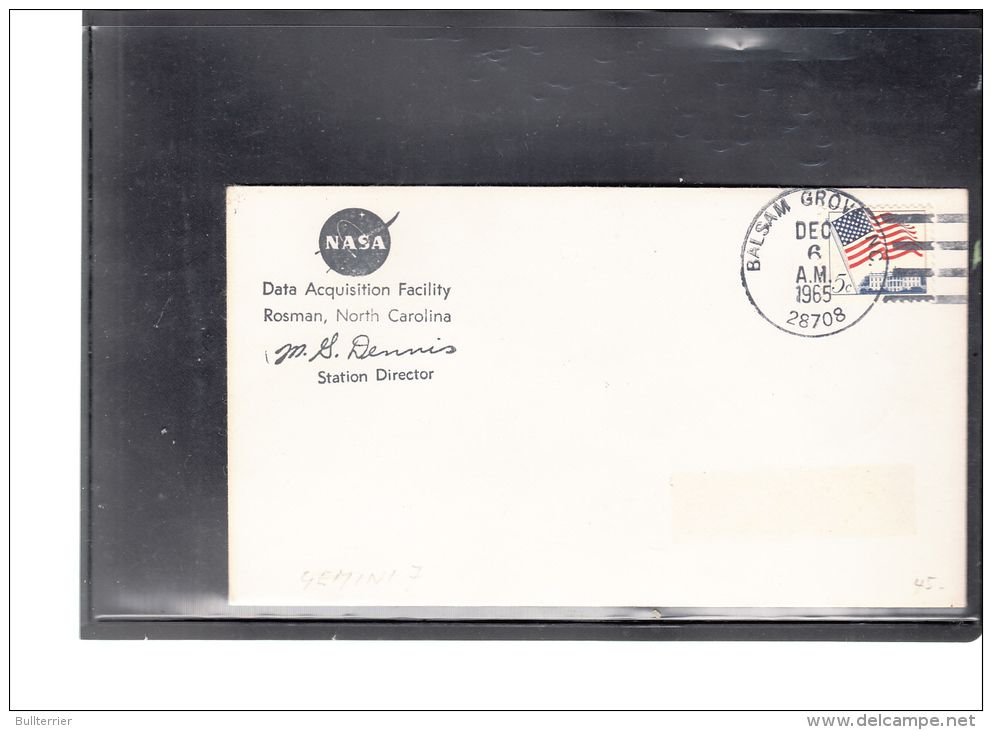 SPACE -   USA -  1965 -NASA  FACULTY COVER   WITH  BALSAM GROVE   POSTMARK - United States