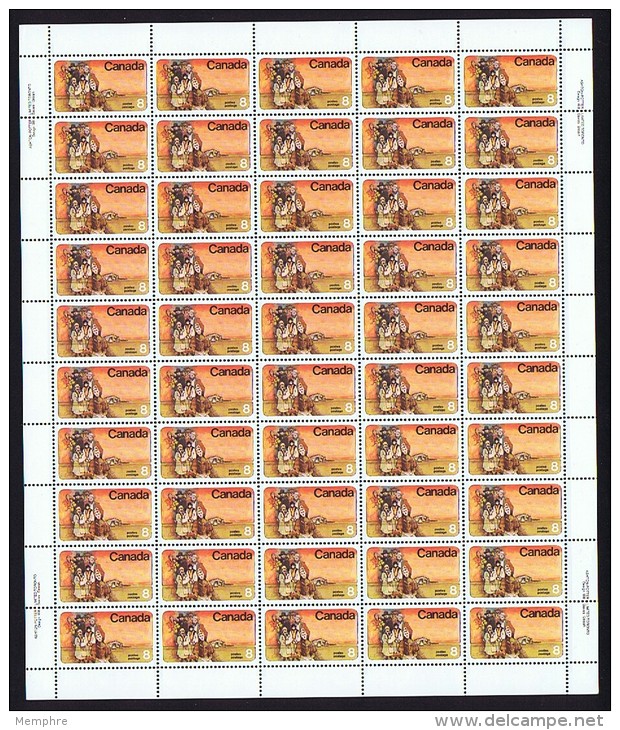 1974  Memmonite Settlers  Sc 643  MNH Complete Sheet Of 50   With Inscriptions - Feuilles Complètes Et Multiples
