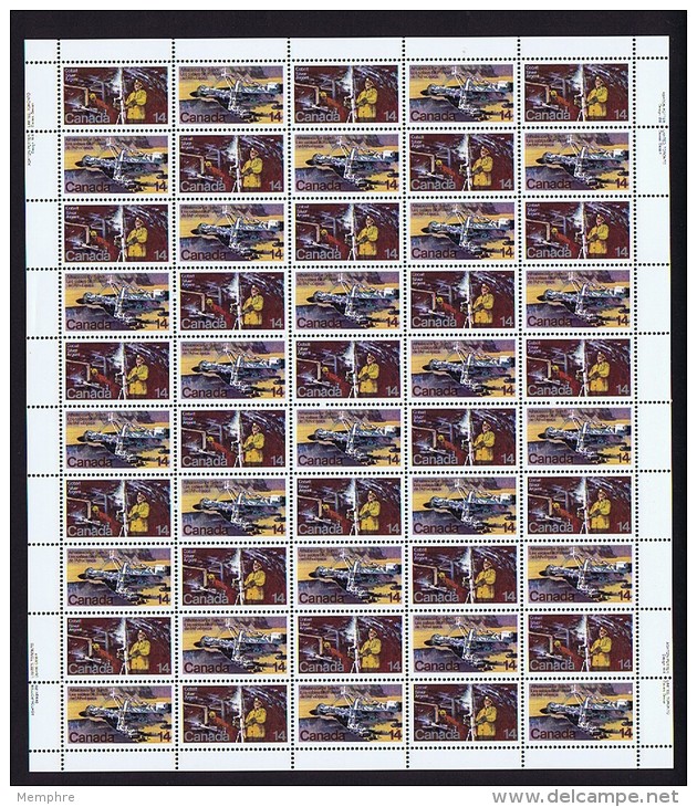 1978  Silver Mine, Tar SAnds    Sc 765-6  Se-tenant  MNH Complete Sheet Of 50  With Inscriptions - Ganze Bögen