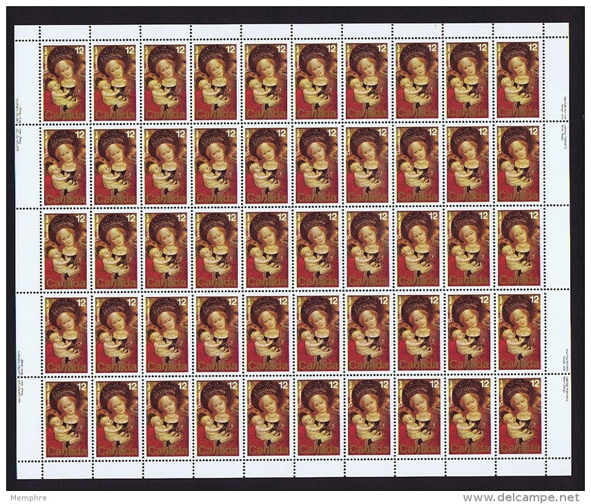 1978  Christmas Painting Madonna Sc 773  MNH Complete Sheet Of 50  With Inscriptions - Ganze Bögen