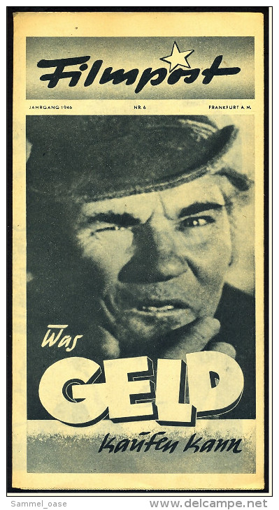 "Filmpost" "Was Geld Kaufen Kann" Mit Edward Arnold , Walter Huston  -  Filmprogramm Nr. 6 Von 1946 - Other & Unclassified