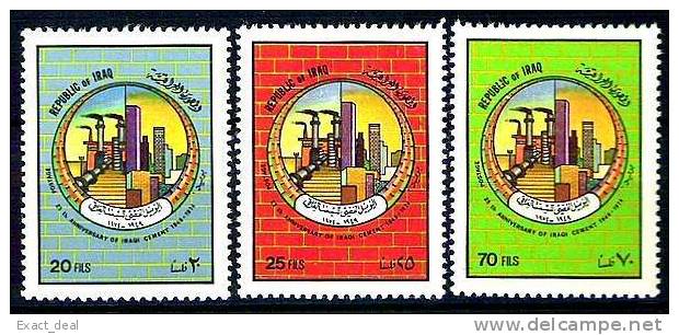 IRAQ IRAK 1974 25th Anniversary Iraqi Cement Plant Set SC# 722 - 724 MNH - Iraq