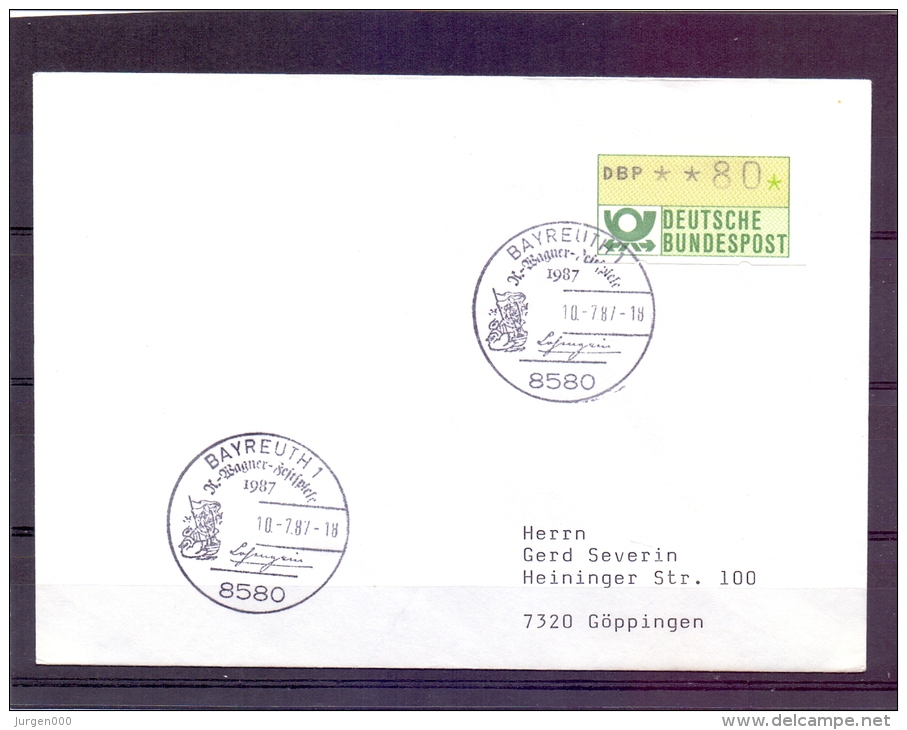 Deutsche Bundespost - Wagner Festspiele 1987 - Bayreuth 10/7/1987  (RM6955) - Cygnes