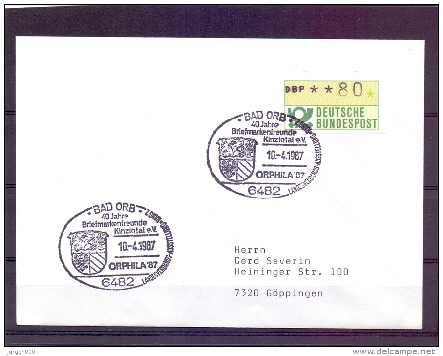 Deutsche Bundespost - Orphila '87 - 40 Jahre Briefmarkenfreunde Kinzigtal - Bad Orb 10/4/1987  (RM6962) - Cygnes