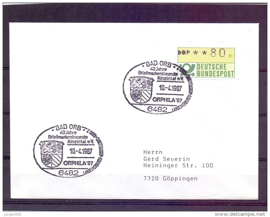 Deutsche Bundespost - Orphila '87 - 40 Jahre Briefmarkenfreunde Kinzigtal - Bad Orb 10/4/1987  (RM6963) - Cygnes