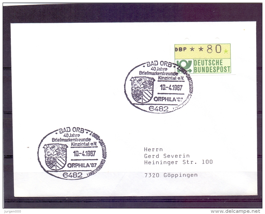 Deutsche Bundespost - Orphila '87 - 40 Jahre Briefmarkenfreunde Kinzigtal - Bad Orb 10/4/1987  (RM6964) - Cygnes