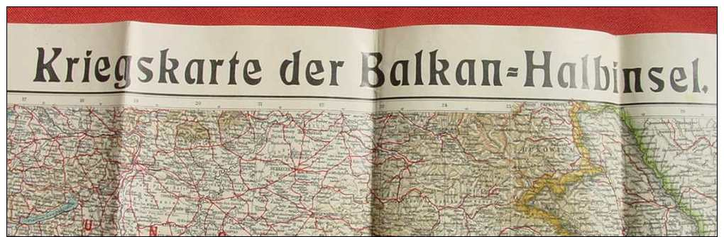 (1046946) Landkarte / Kriegskarte Der Balkan-Halbinsel, Velhagen U. Klasing, Siehe Bitte Beschreibung U. Bilder - 1914-18