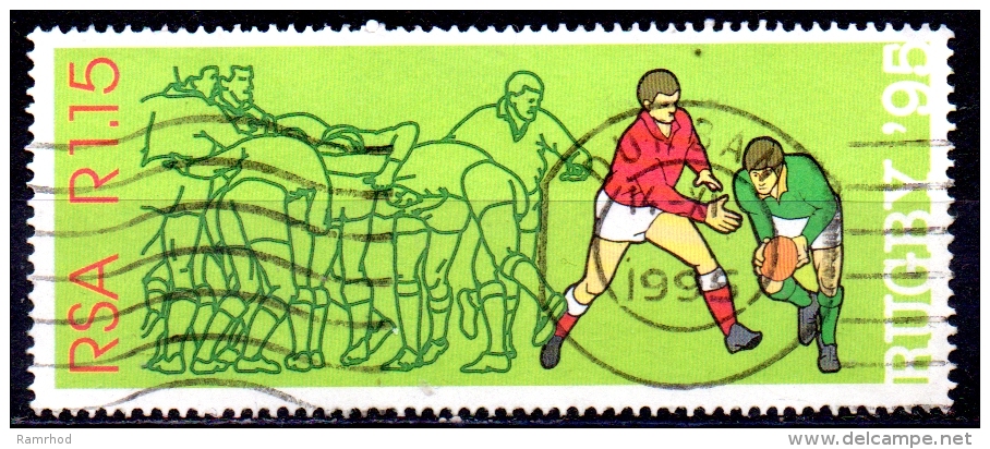 SOUTH AFRICA 1995 World Cup Rugby Championship, South Africa -  1r.15 - Player Taking Ball From Scrum  FU - Used Stamps
