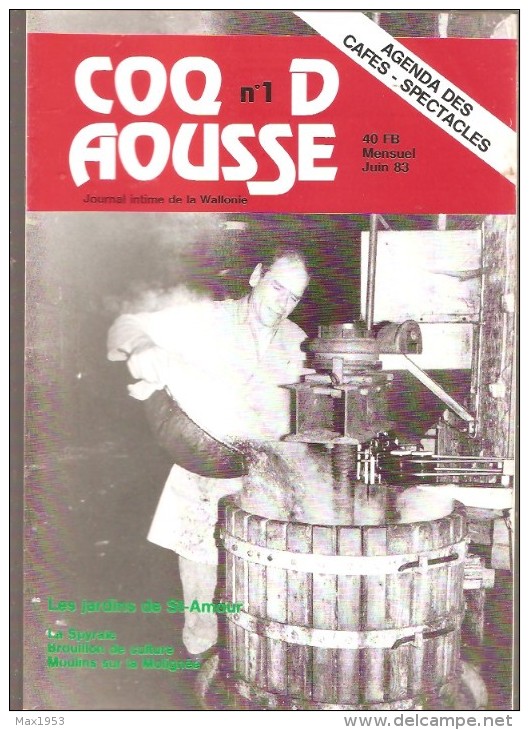 COQ D'AOUSSE - Journal Intime De La Wallonie- LES 12 NUMEROS  0 à 11 - PARUS De Avril 83 N°0  à été 85 N°11 - - Belgique