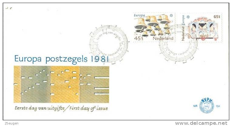 NETHERLANDS 1981 EUROPA CEPT FDC - 1981