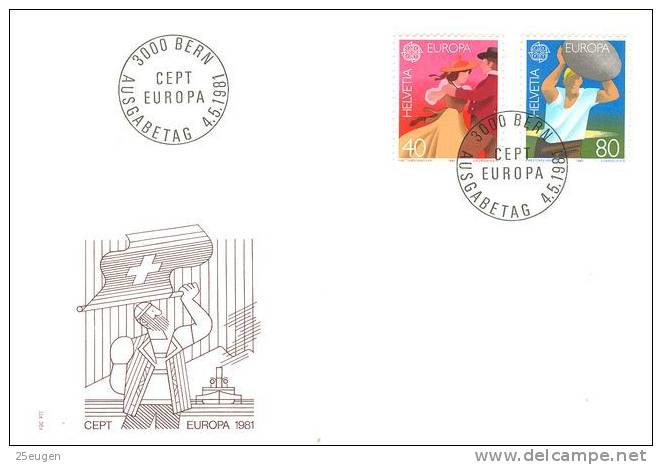 SWITZERLAND 1981 EUROPA CEPT FDC - 1981