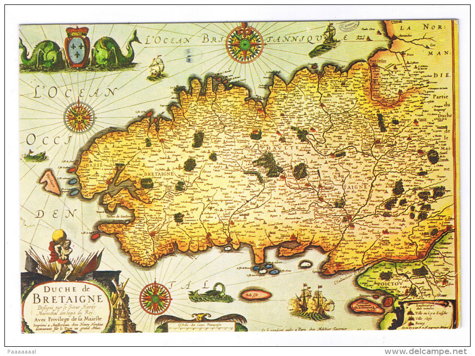 LA BRETAGNE  LA CARTE DU DUCHE DE BRETAGNE DATEE DE 1570 - Autres & Non Classés